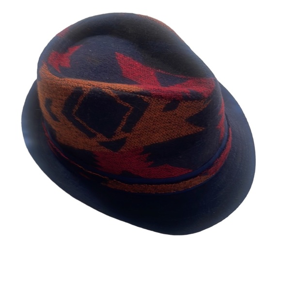 Santa Fe print,Navy Blue multi colored, Fedora, New - Picture 5 of 5